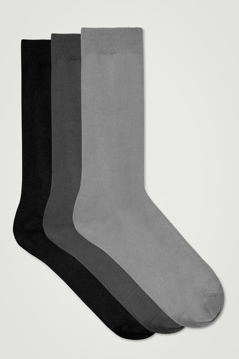 3-Pack Mercerized Cotton Socks
