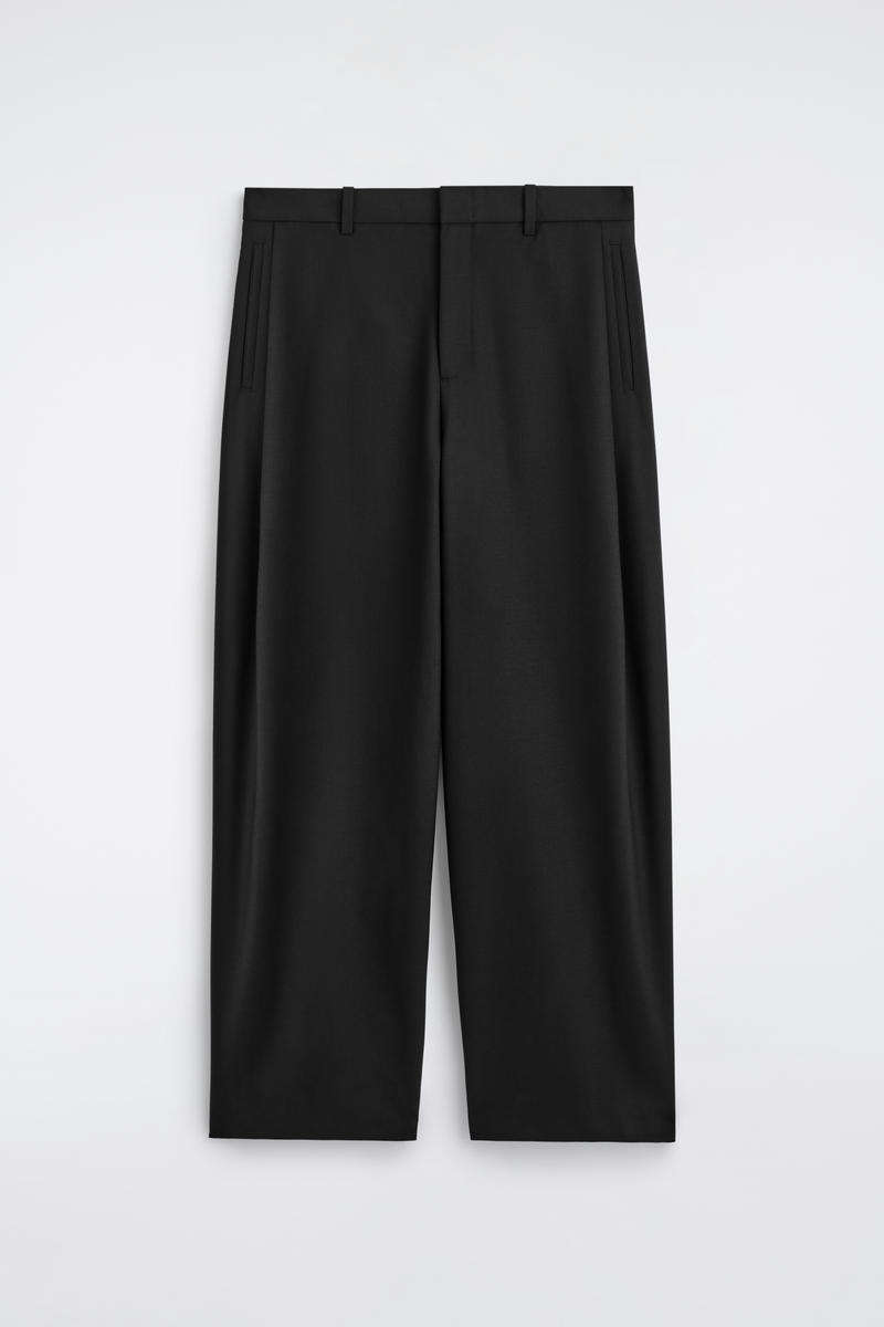 Pleated Wool Wide-Leg Pants