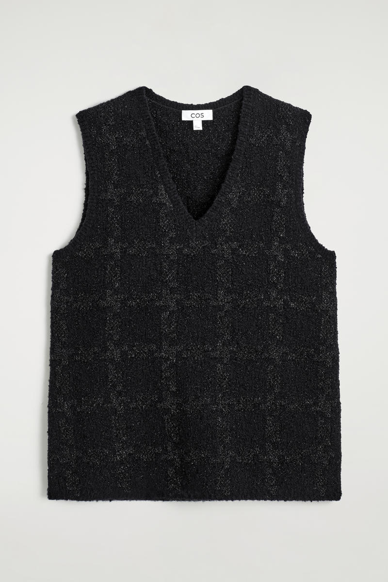Sparkly Bouclé-Knit Vest