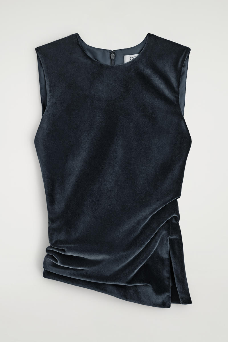 Asymmetric Velvet Top by COS