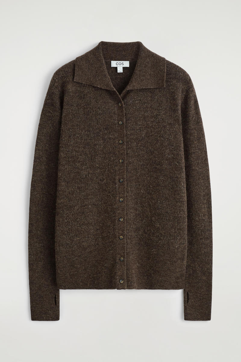 Alpaca Merino Wool Turtleneck Cardigan