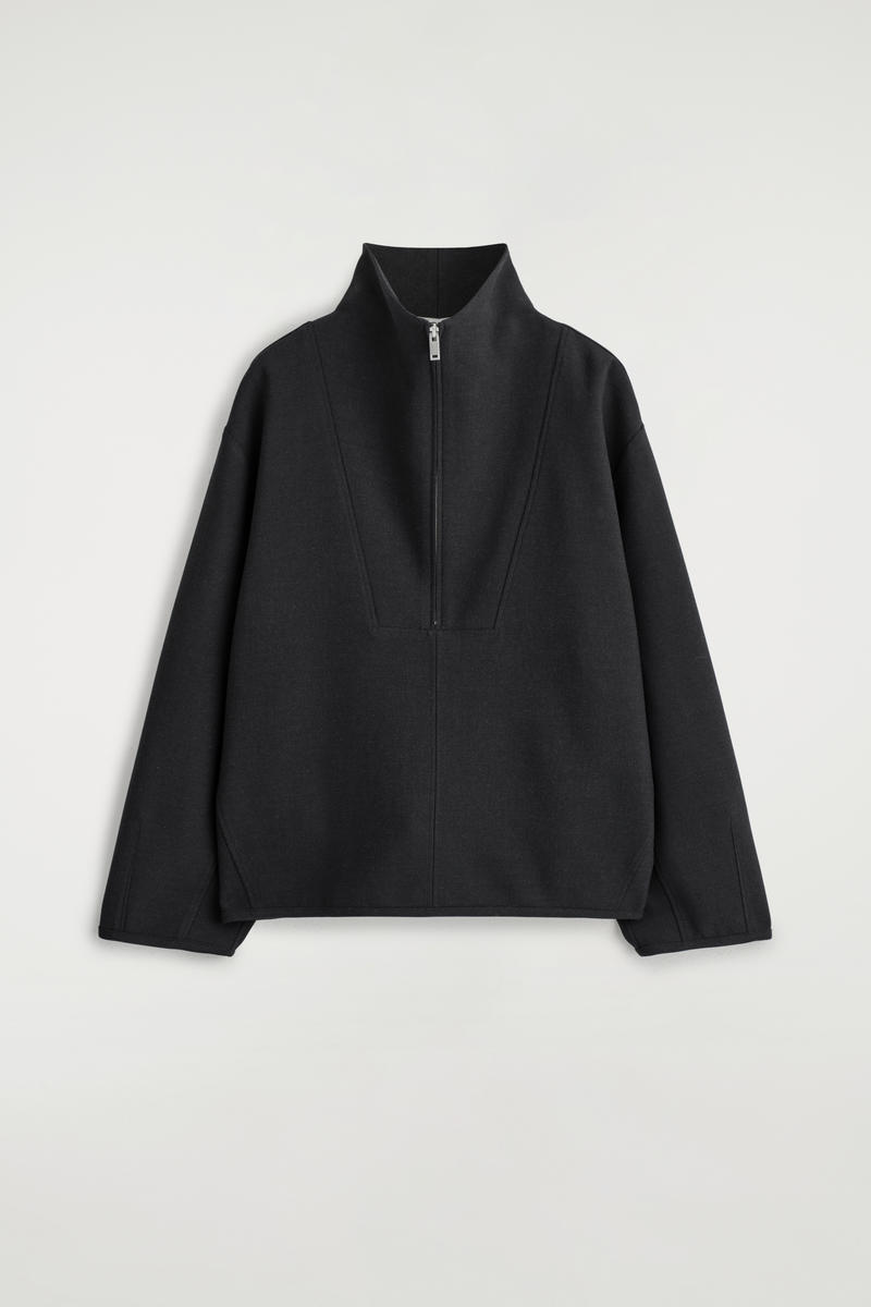 Mock-Neck Zip-Up Top by COS
