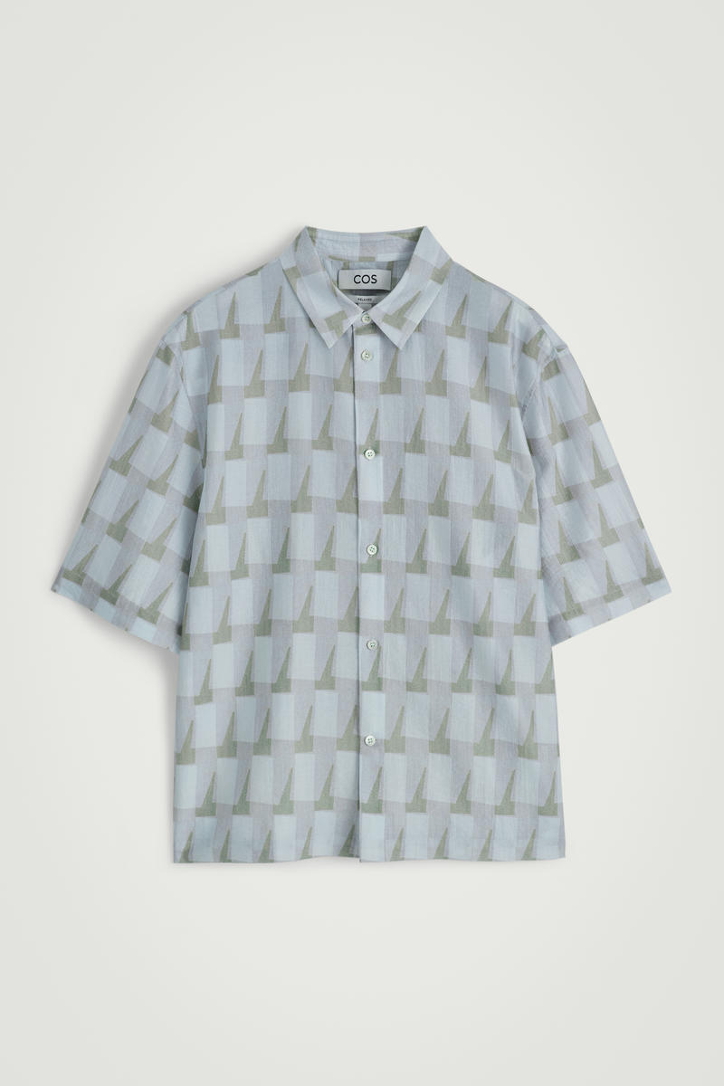 Geometric Print Short Sleeved Shirt