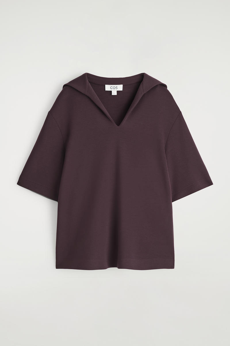 Sailor-Collar Jersey T-Shirt