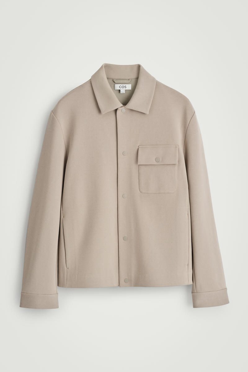 Jersey-Twill Shirt Jacket