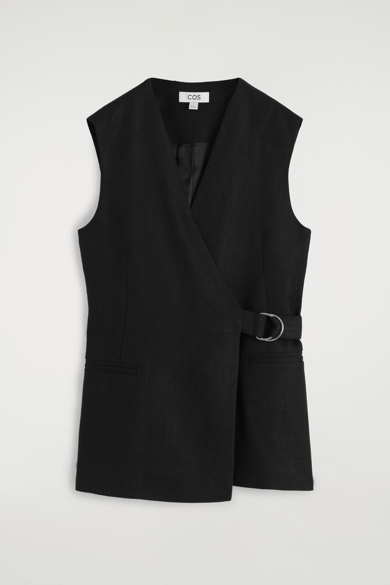 Belted Wrap-Front Vest by COS