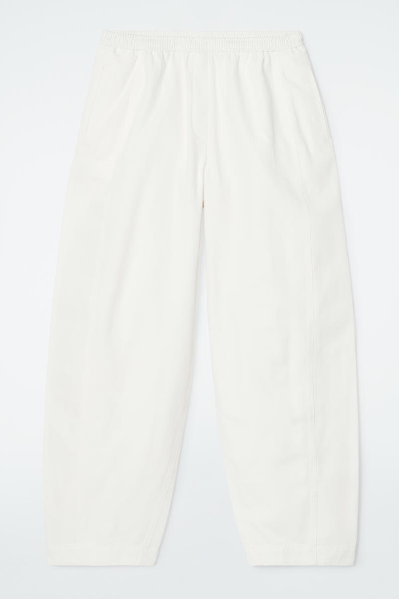 Barrel-Leg Cotton Pants