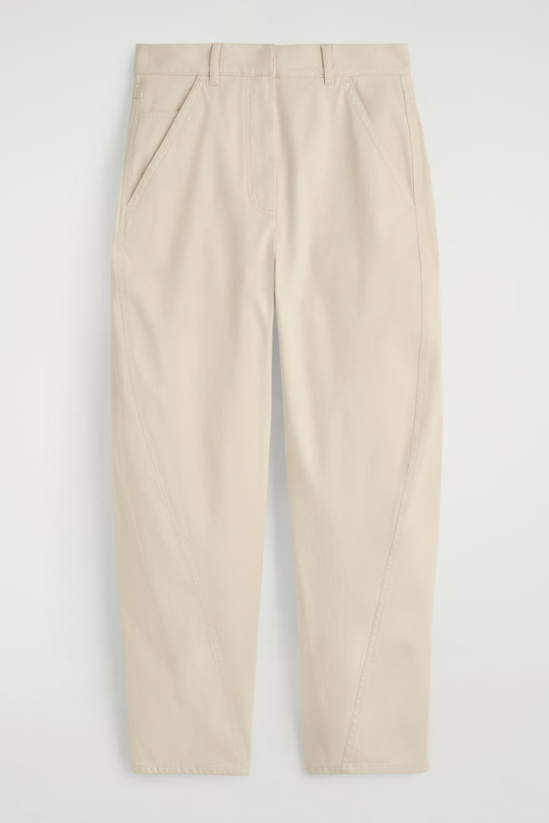 Barrel-Leg Cotton Pants