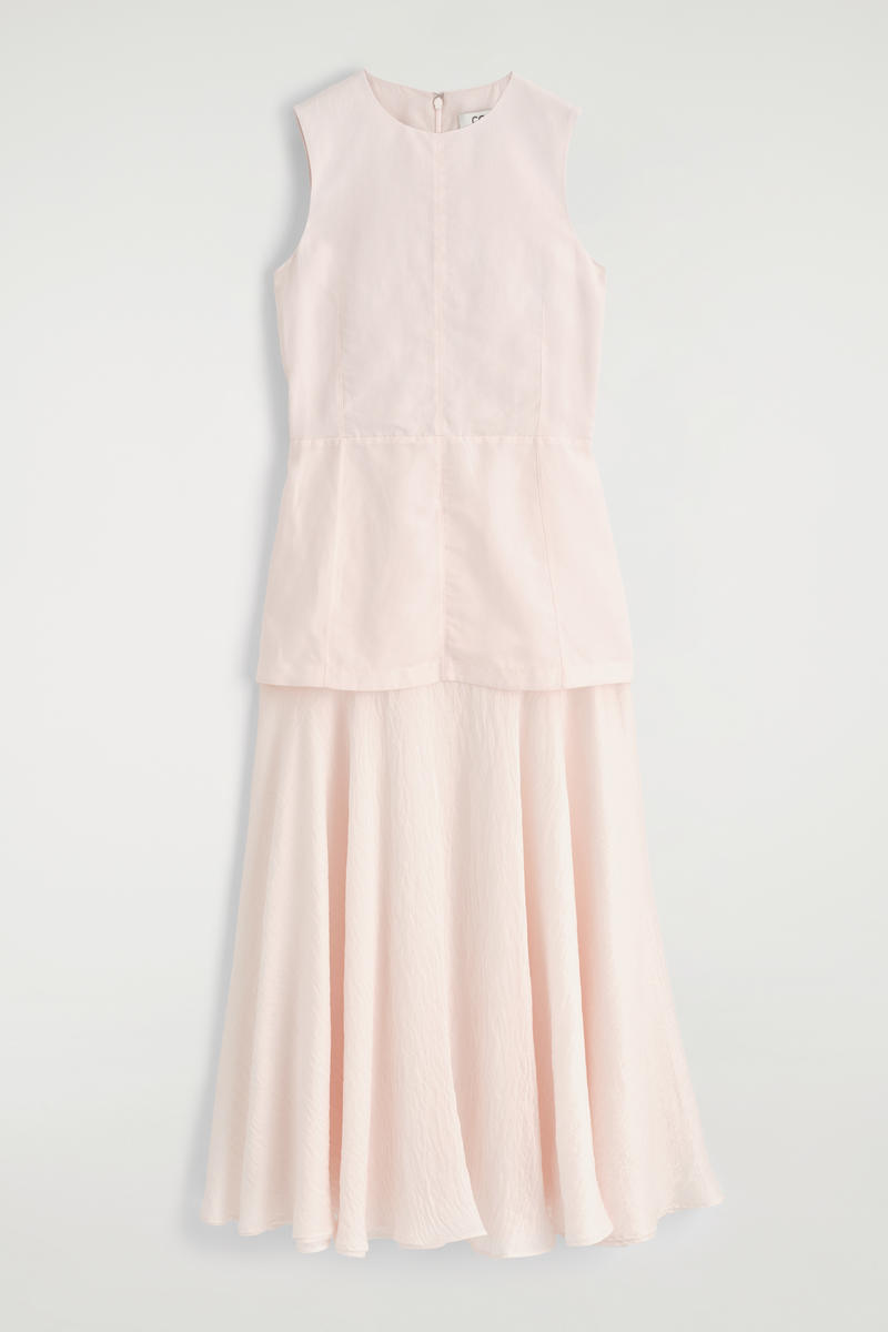 Layered Peplum Midi Dress