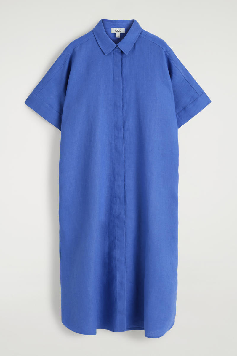 Linen Midi Shirt Dress