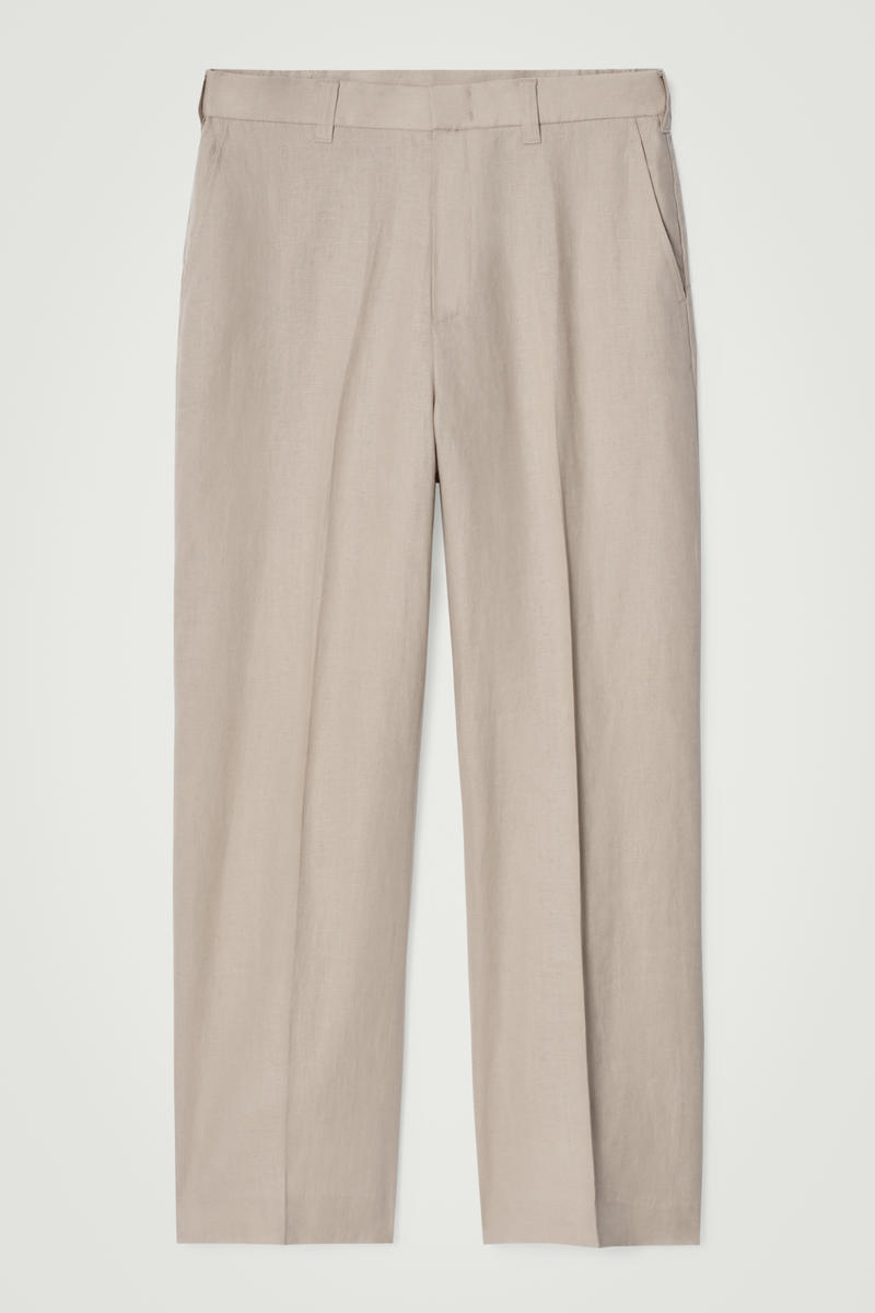 Fluid Linen Wide-Leg Pants
