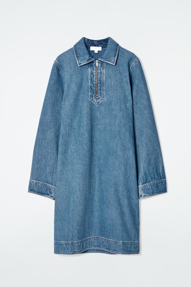 Denim Half-Zip Dress by COS