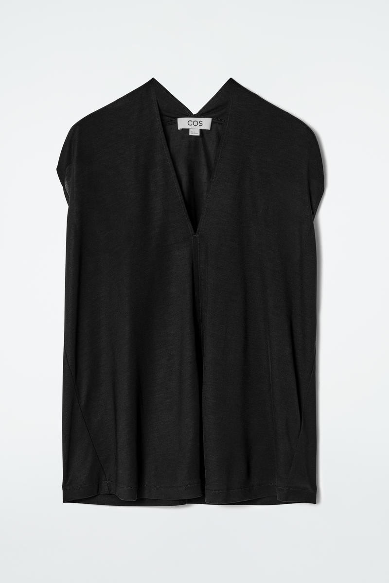 Draped V-Neck Top