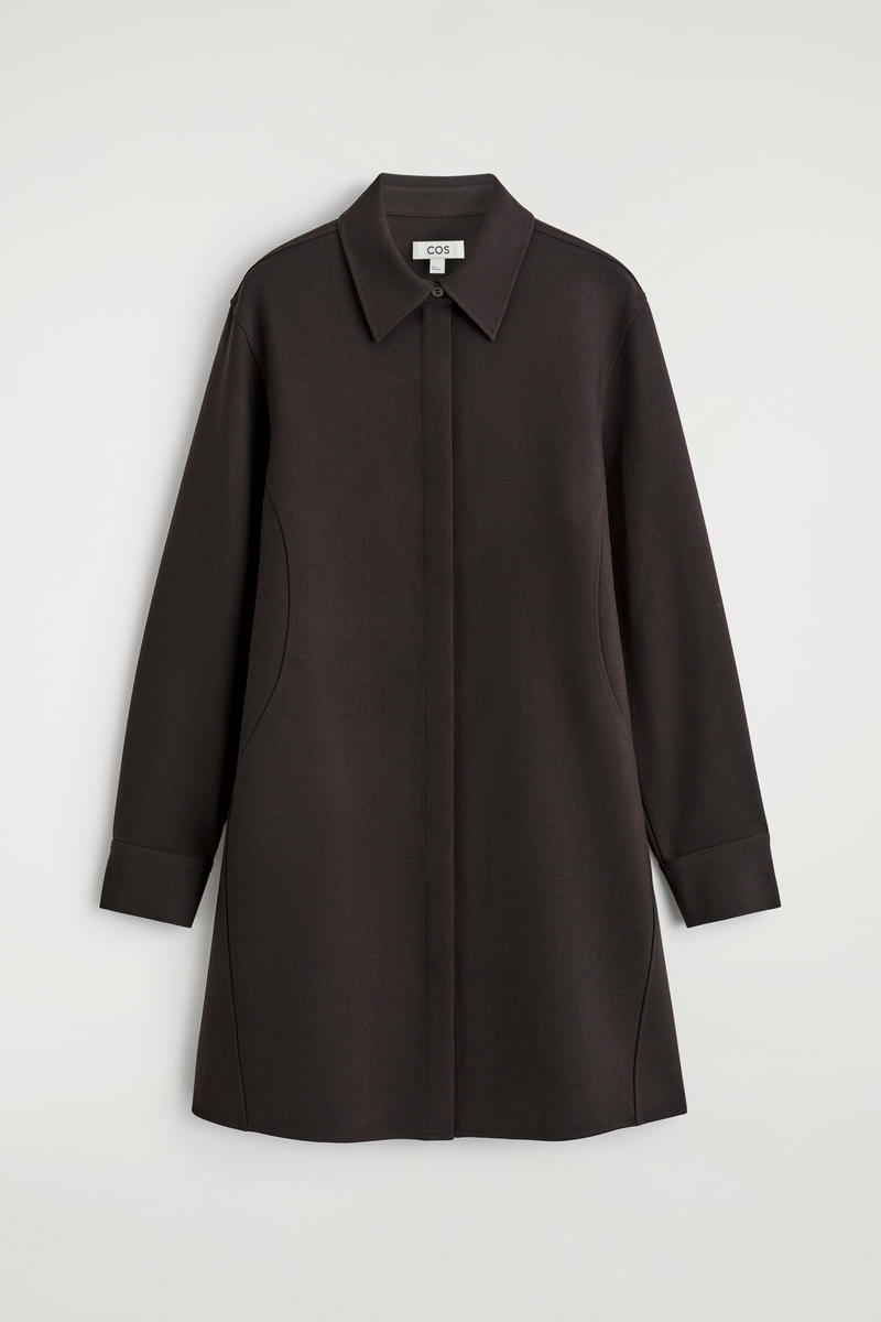 Long-Sleeved Mini Shirt Dress
