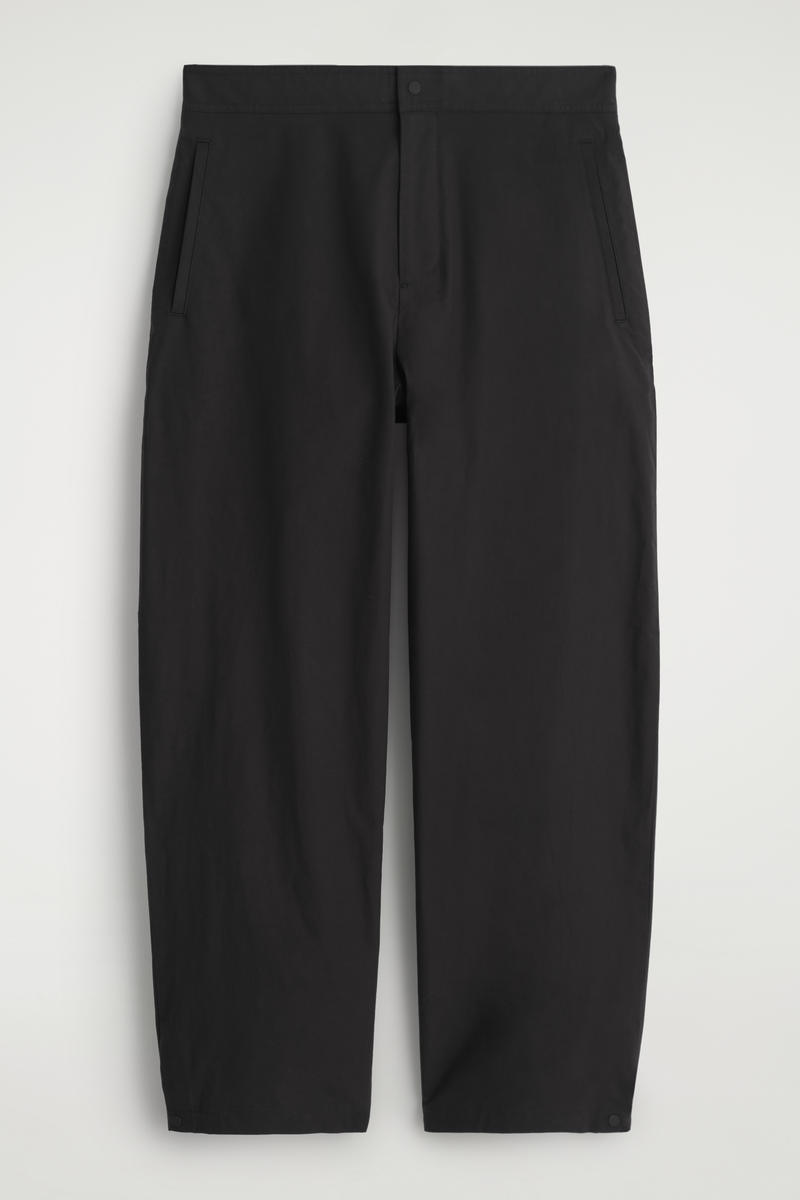 Cotton Barrel-Leg Pants