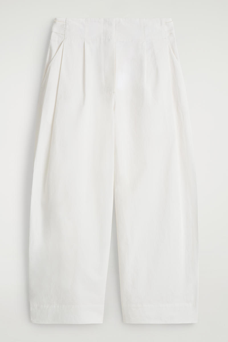 Cotton Barrel-Leg Pants