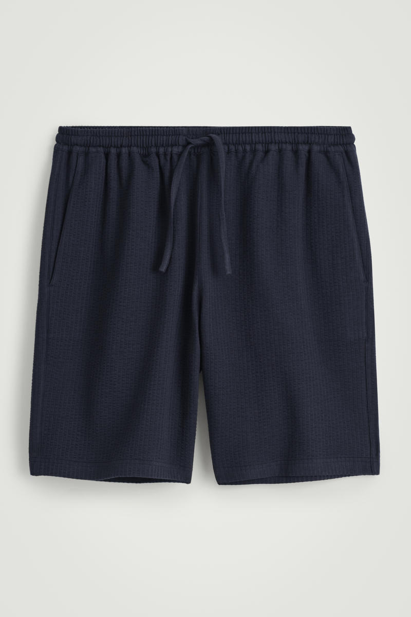 Seersucker Drawstring Shorts