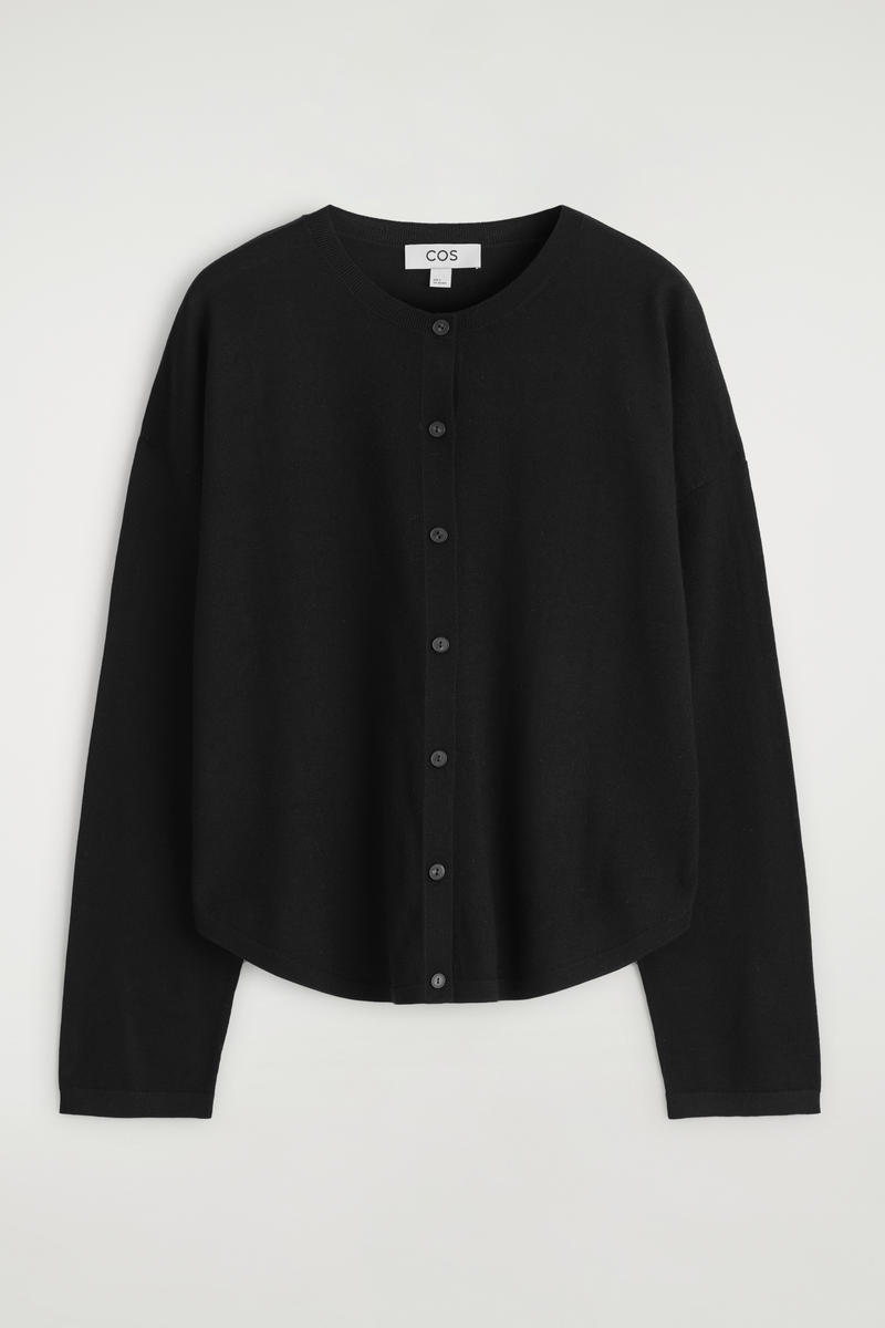 Circle-Cut Merino Wool Cardigan