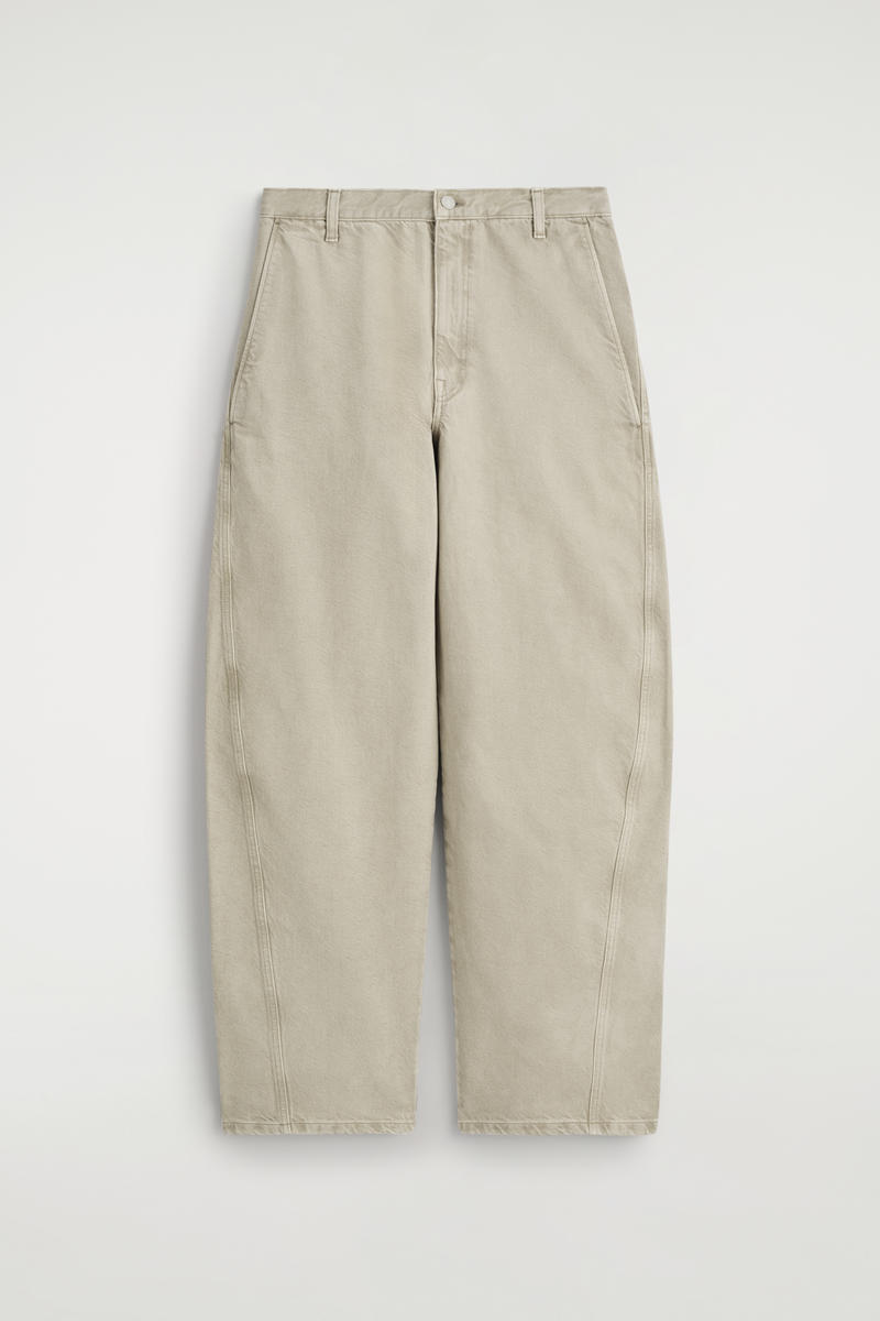 Denim Barrel-Leg Pants