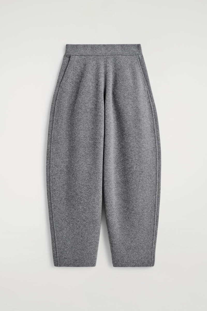 Merino Wool Barrel-Leg Pants