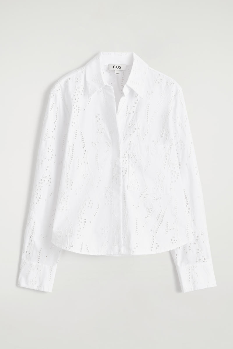 Cropped Broderie Anglaise Shirt