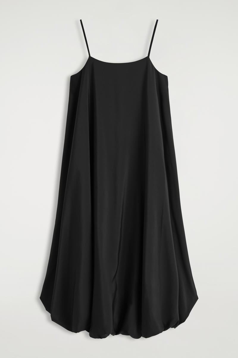 Bubble-Hem Midi Dress