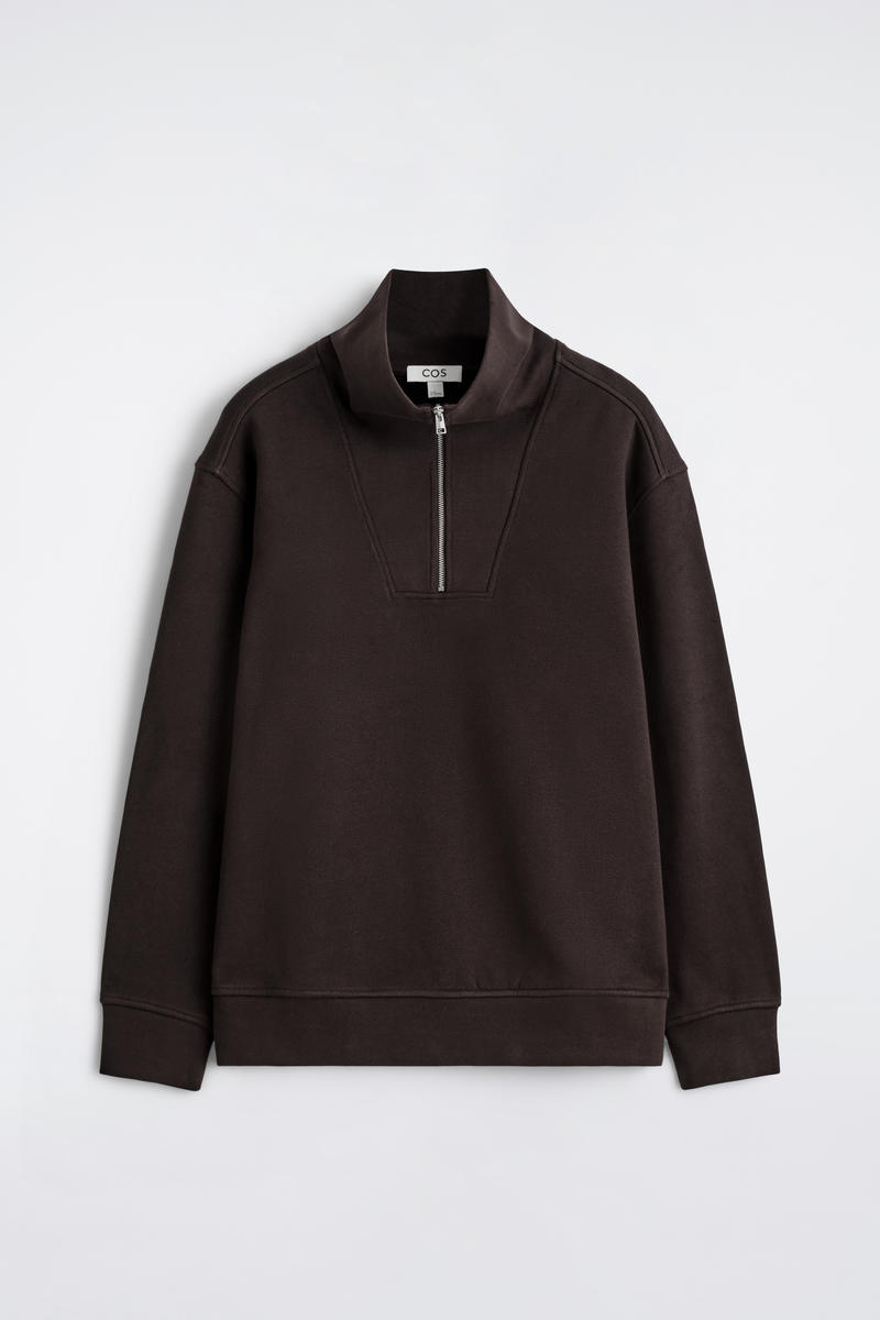 Mock-Neck Zip-Up Sweatshirt
