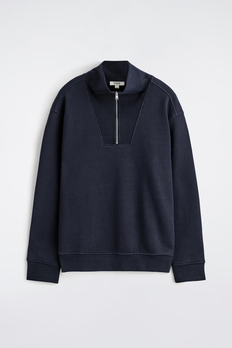 Mock-Neck Zip-Up Sweatshirt