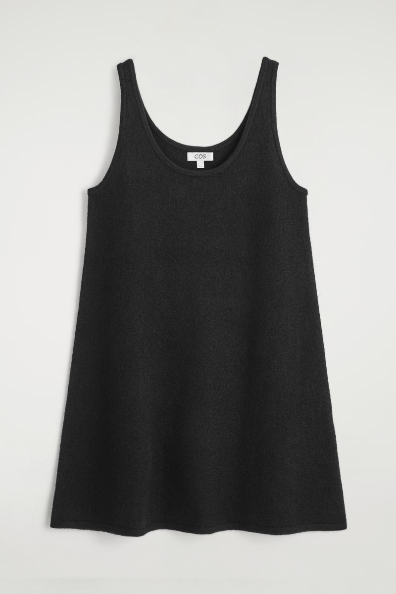 Boiled-Wool A-Line Mini Dress