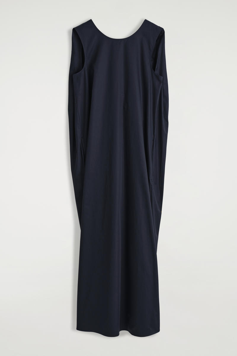 Twist-Back Cotton Midi Dress