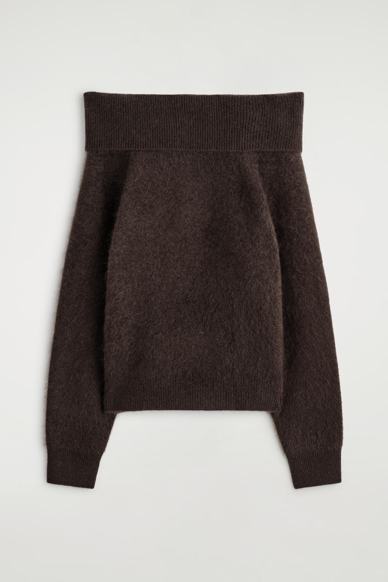 Off-The-Shoulder Merino Wool Sweater