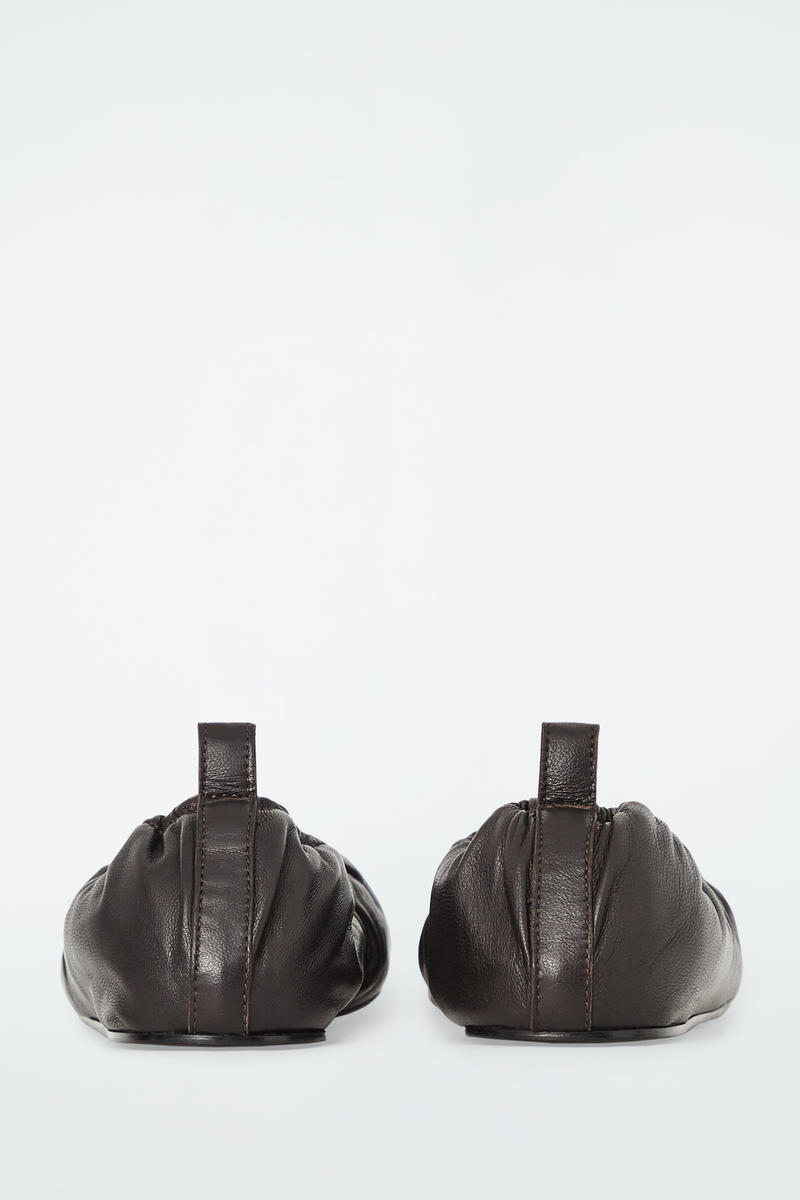 The Ruched Leather Ballet Flats