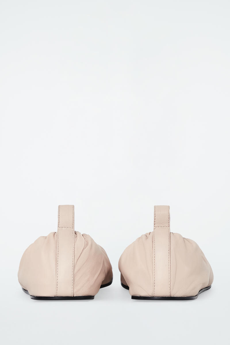 The Ruched Leather Ballet Flats