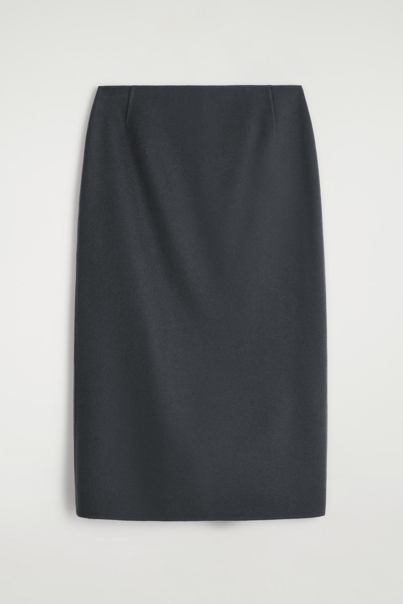Double-Faced Wool Pencil Skirt