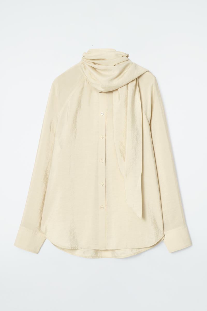 Scarf-Detail Silk Blouse