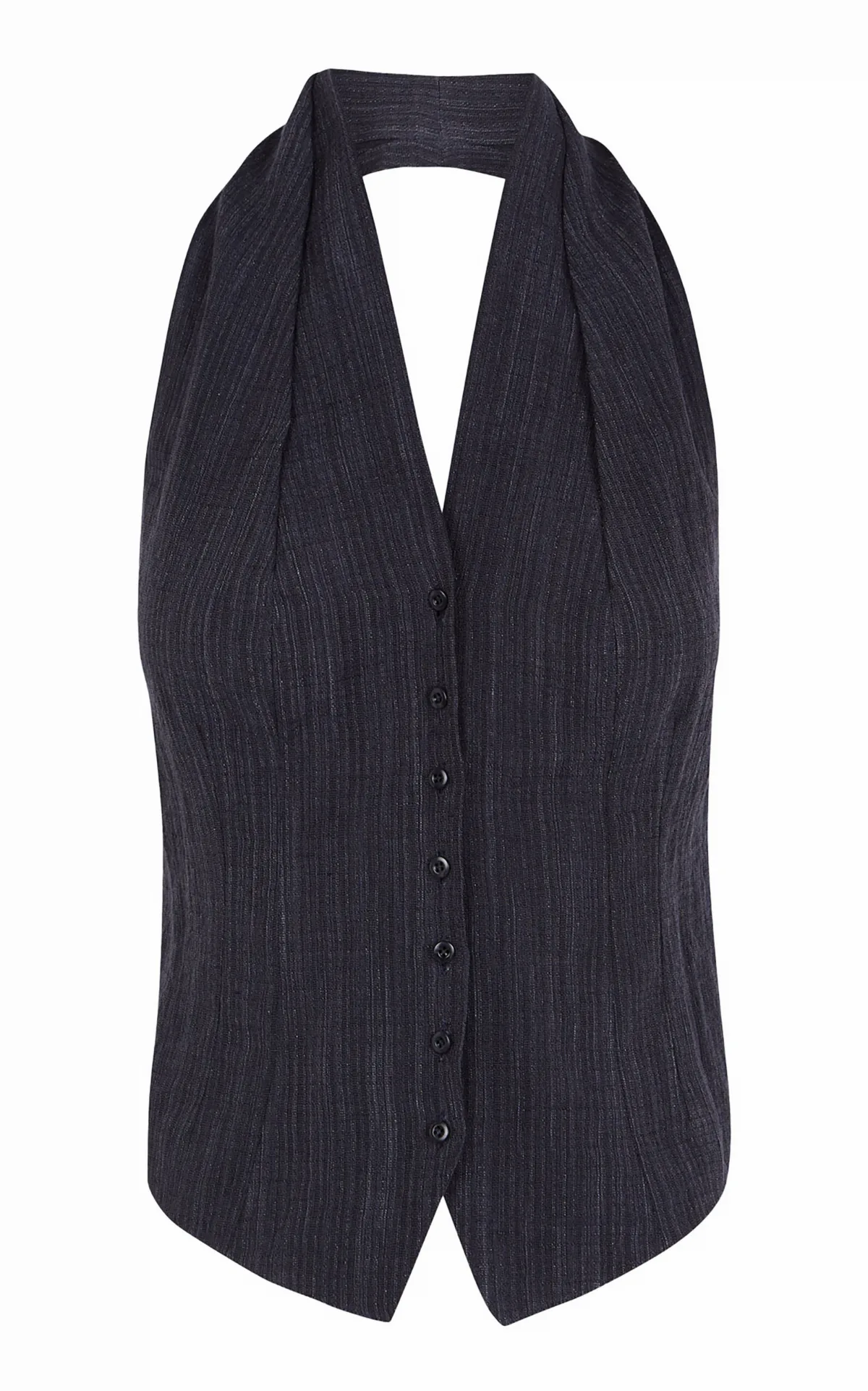 Marina Button-Front Cotton Vest