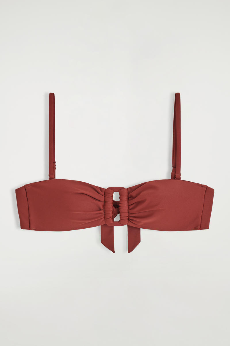 Gathered Bandeau Bikini Top
