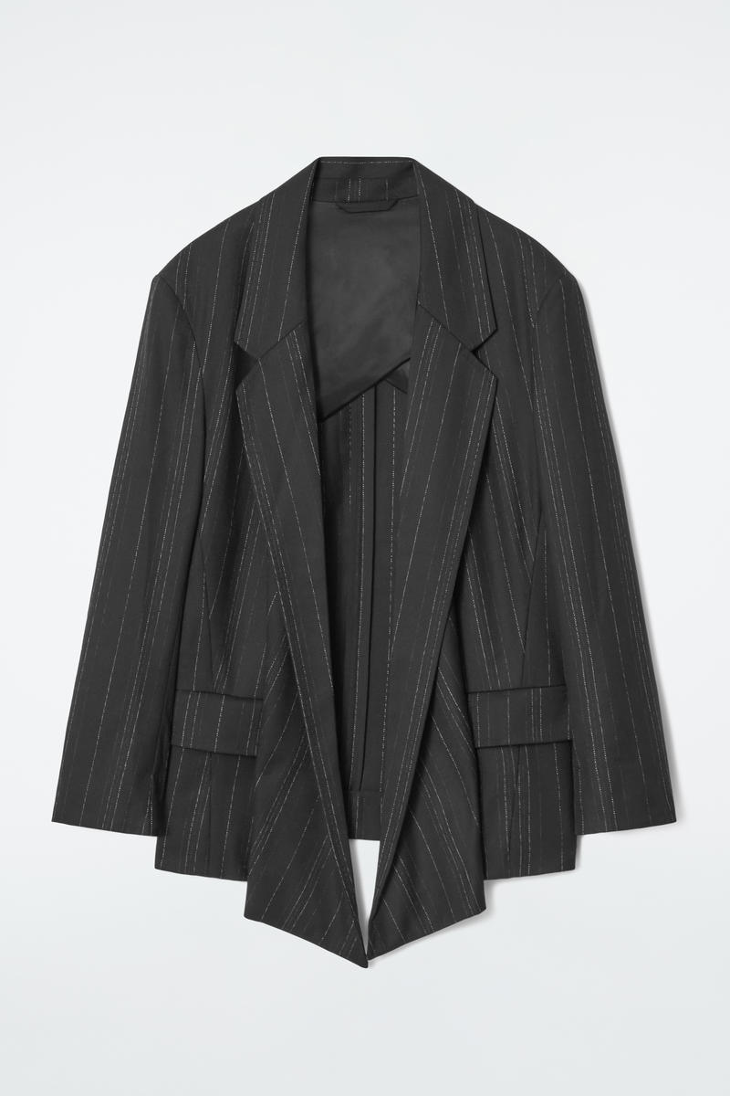 Regular Draped Pinstriped Blazer