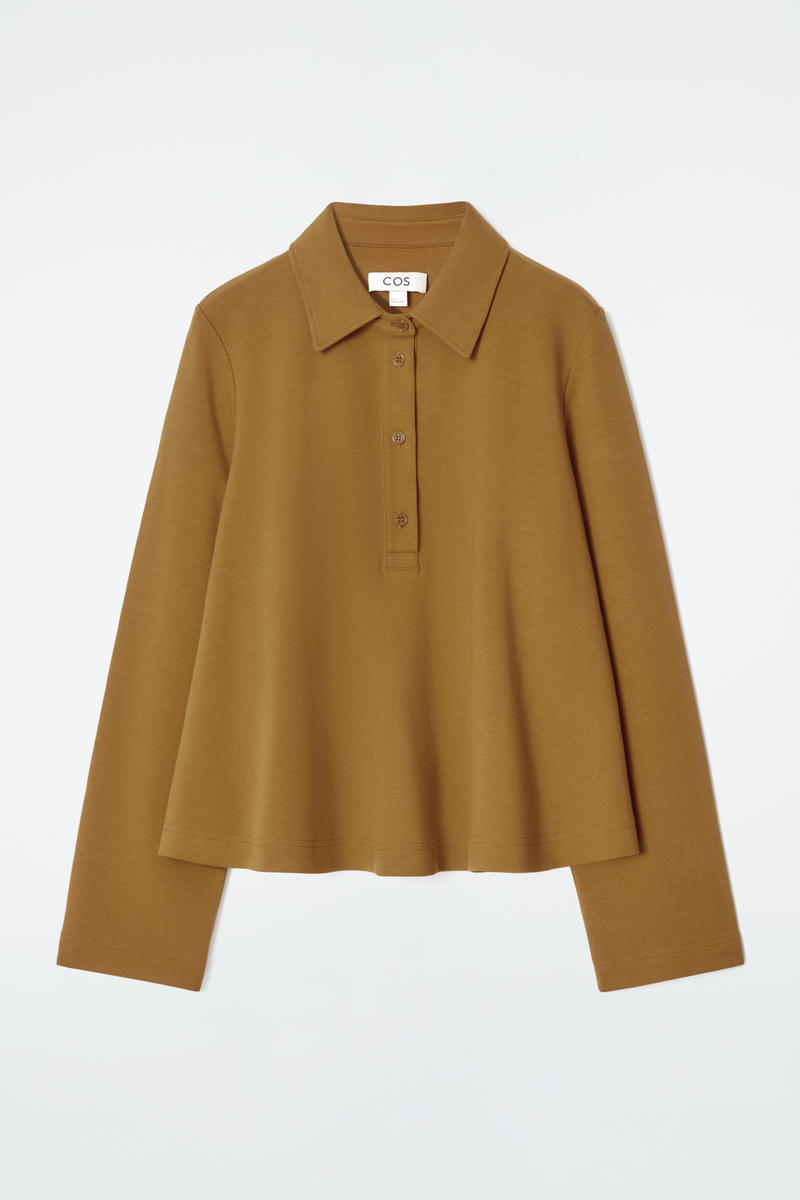 Flared Cotton-Jersey Polo Shirt