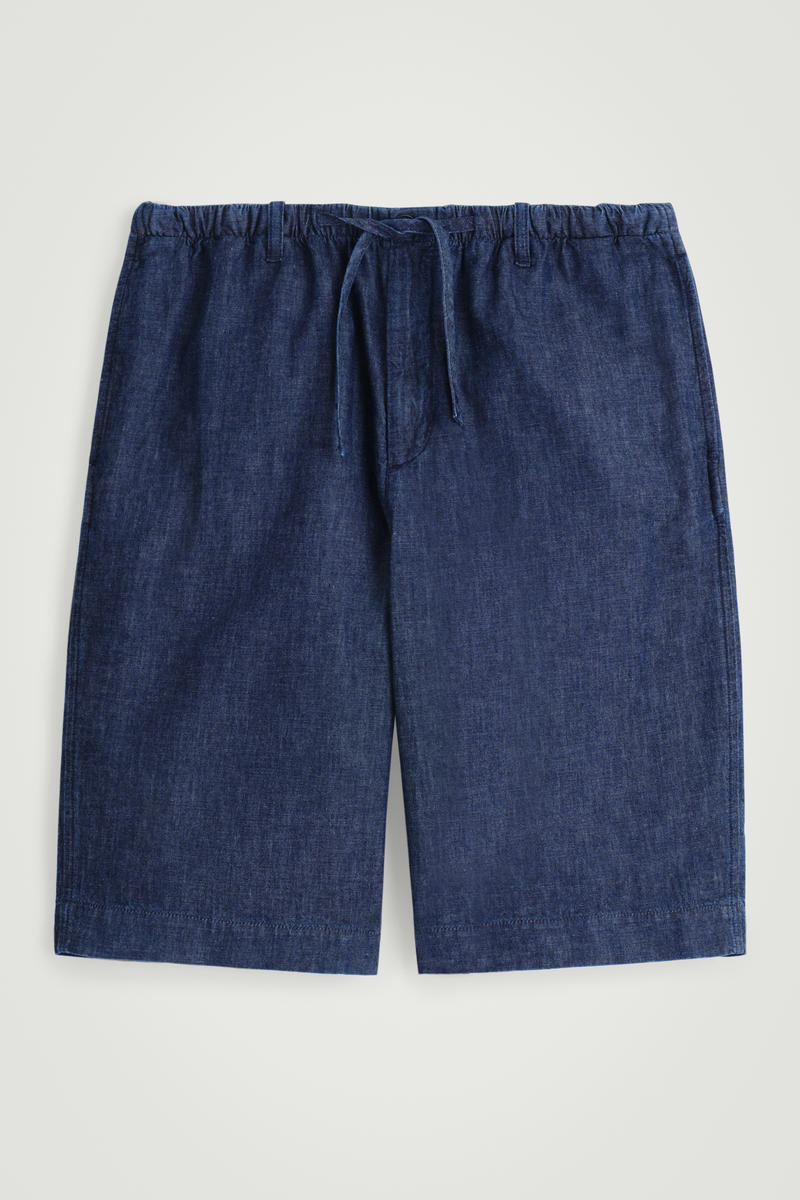 Drawstring Denim Shorts