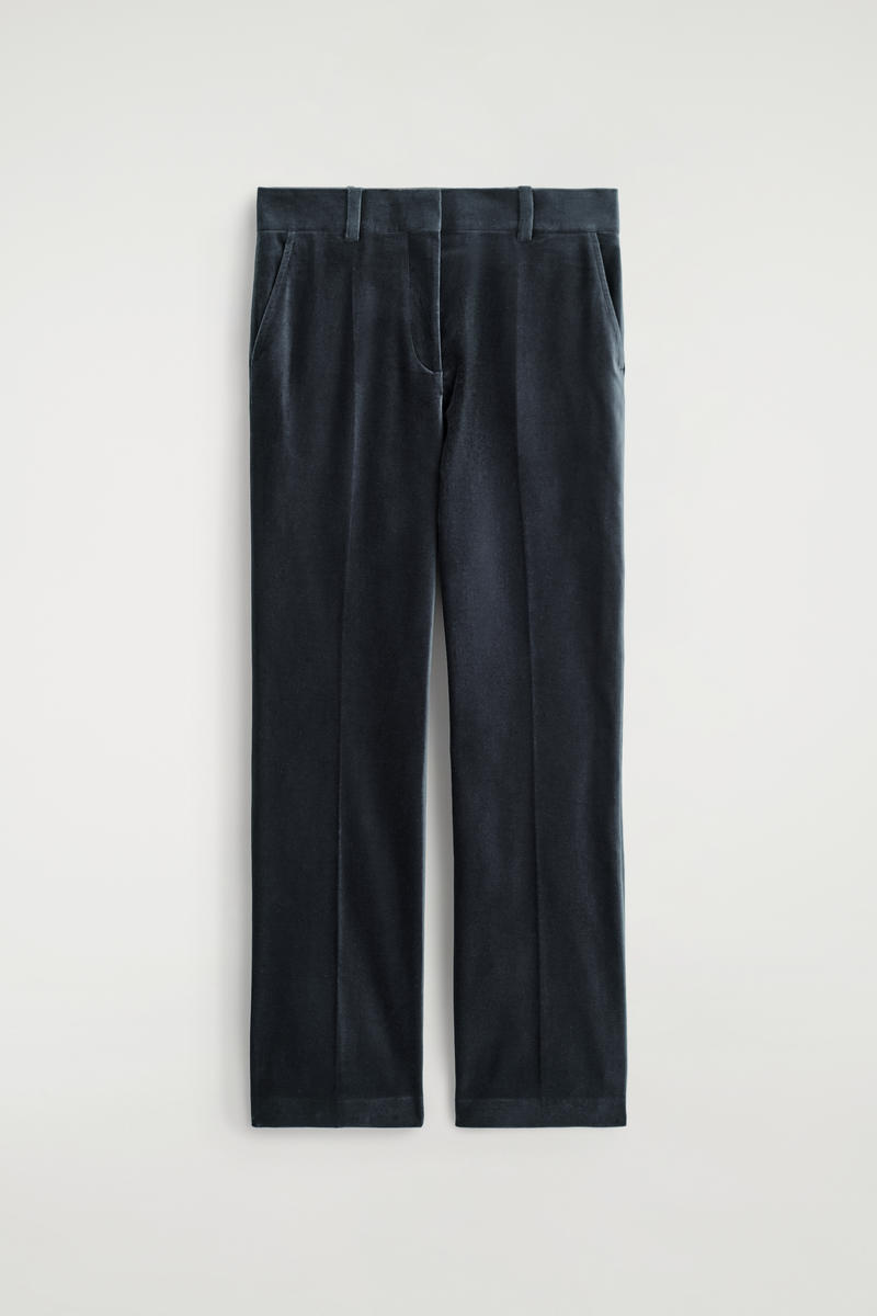 Velvet Straight-Leg Pants
