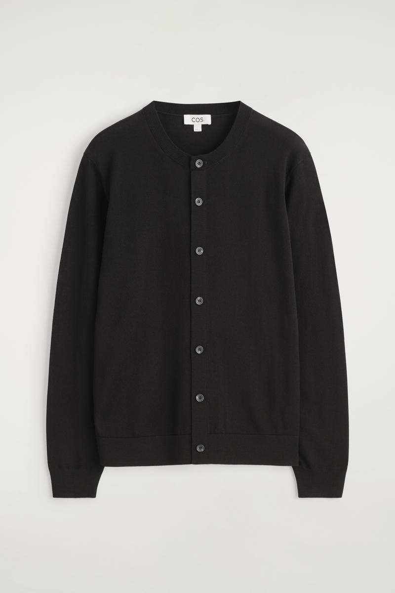 Merino Wool Crew-Neck Cardigan