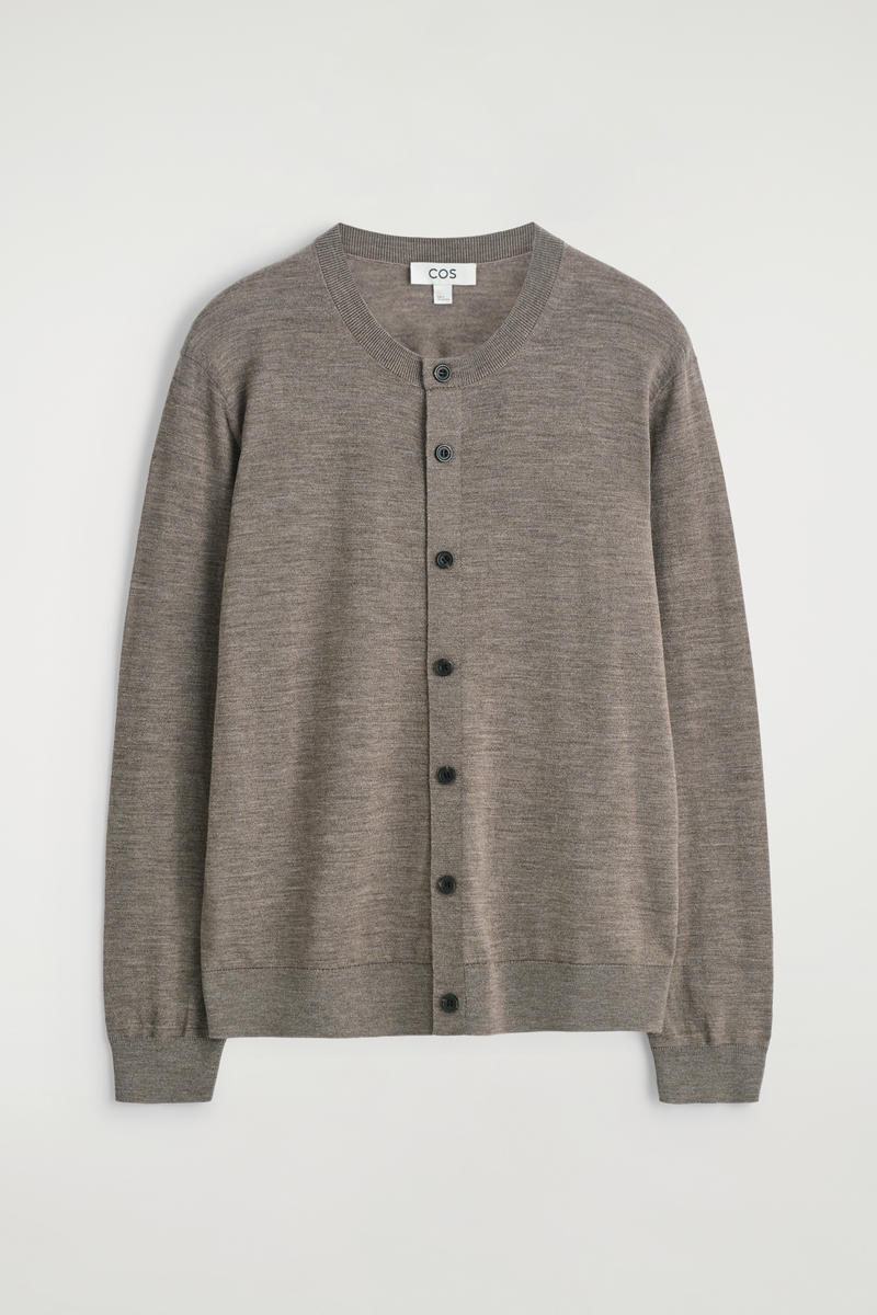 Merino Wool Crew-Neck Cardigan