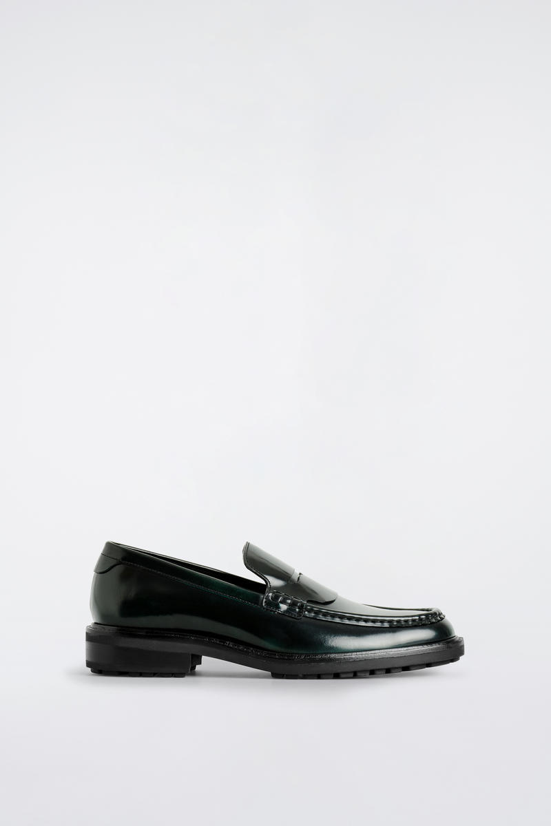 Rubbed-Leather Loafers