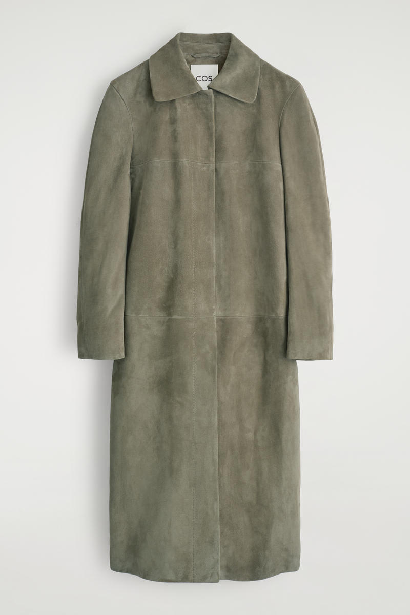 Collared Suede Long Coat