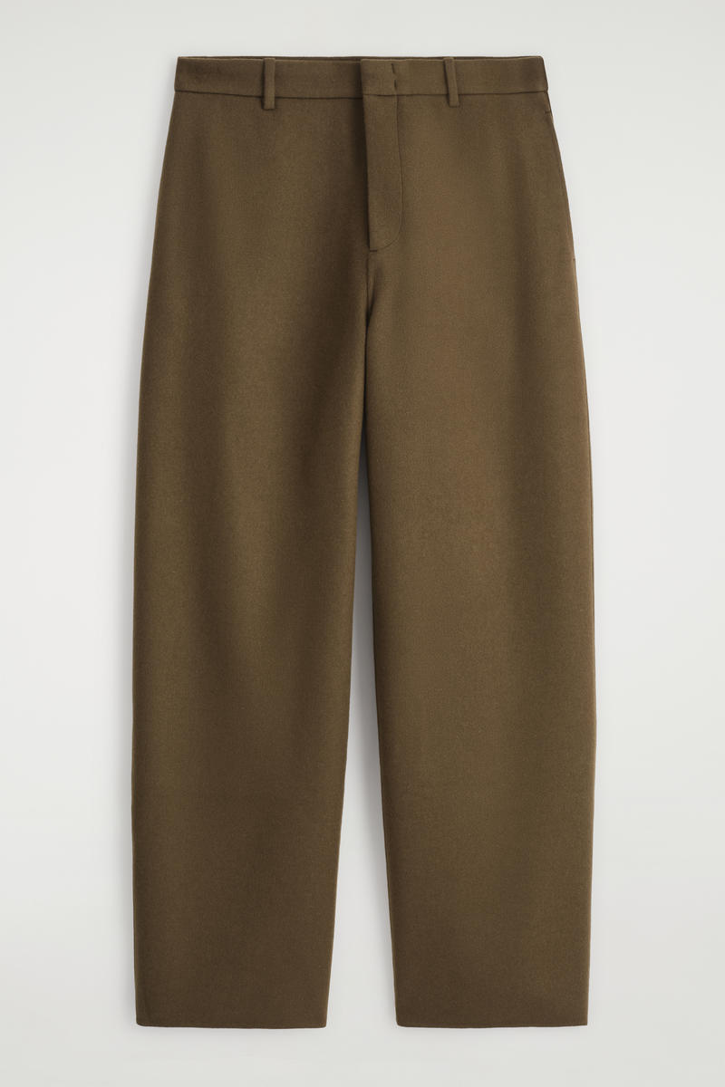 Split Wool Wide-Leg Trousers