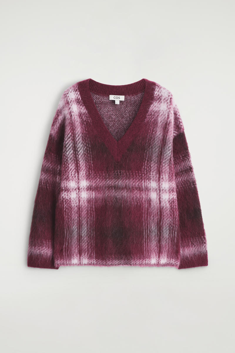 Checked Alpaca-Blend Sweater by COS