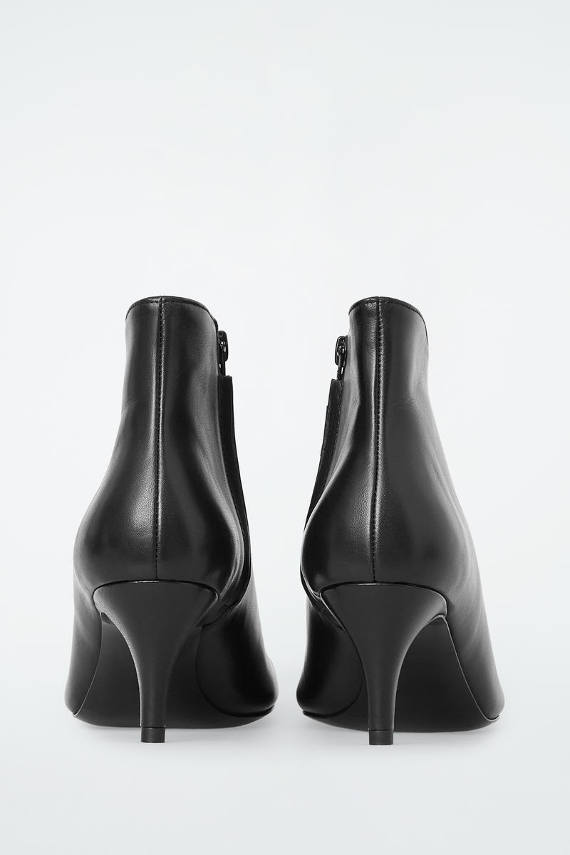 Square Toe Leather Ankle Boots