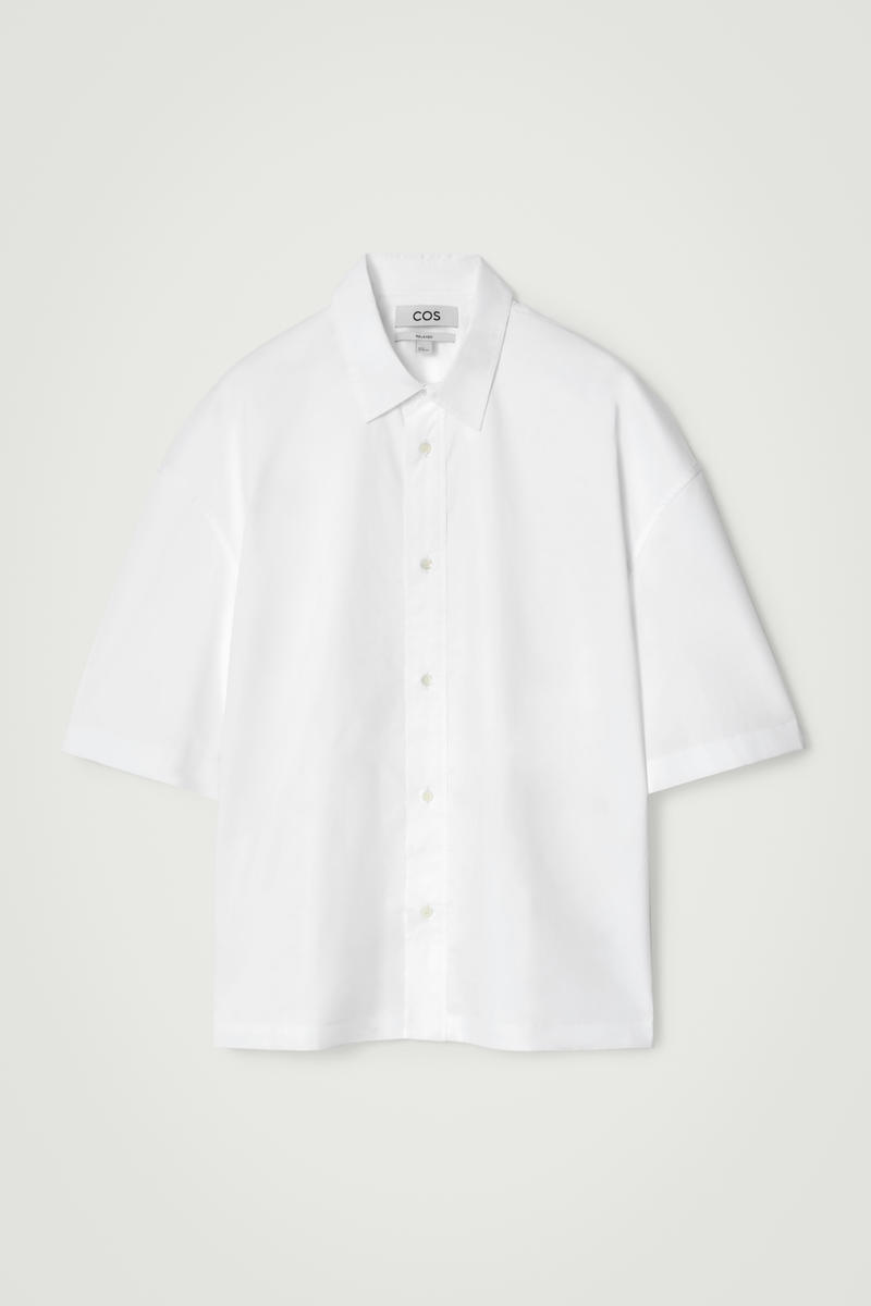 Boxy Short-Sleeved Cotton Shirt