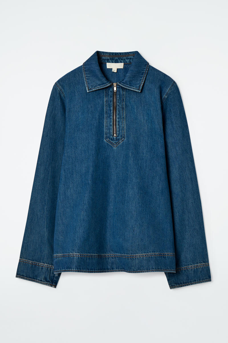 Denim Half-Zip Blouse by COS